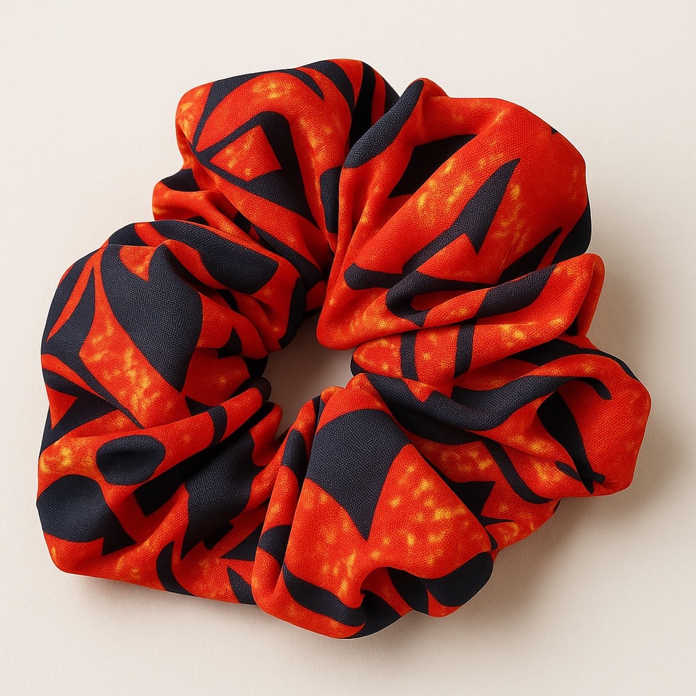 Lava Flow Oversized Scrunchie – Polynesian-Inspired Hair Accessory